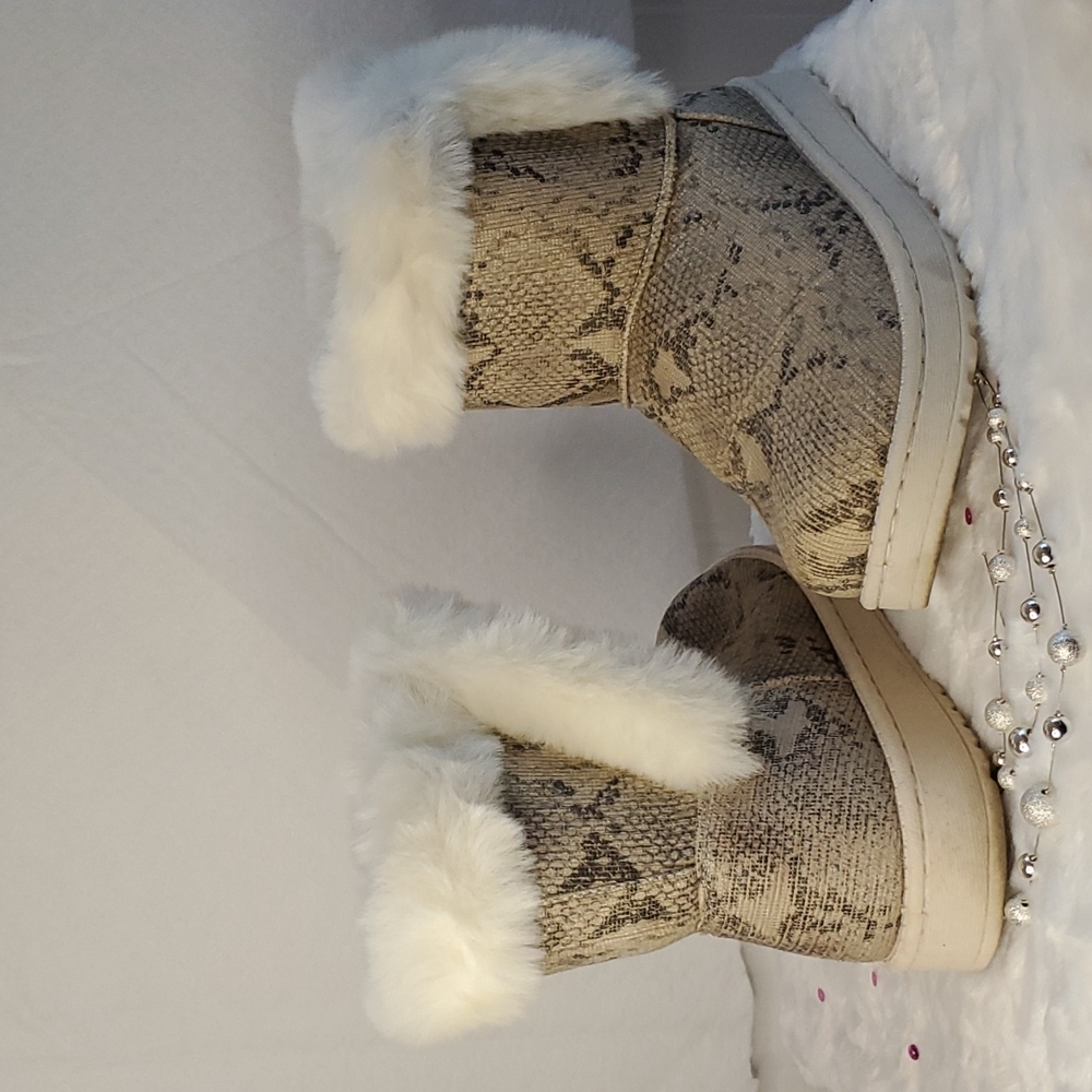 Snake print ankle boots